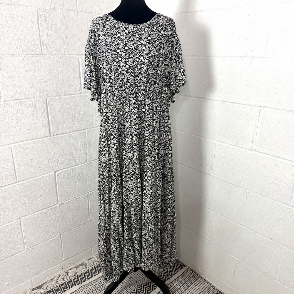 Nemidor Tiered Maxi Dress Dainty Floral Flutter Sleeves Romantic Wedding SZ 20